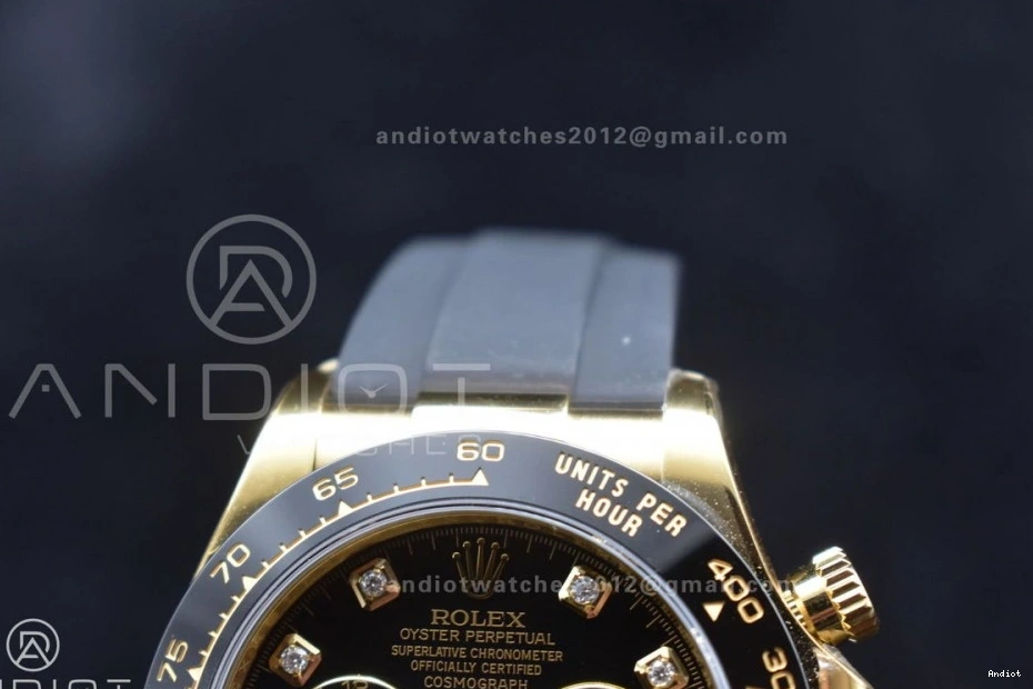 Daytona 116518 Diamonds Edition Rubber Dial 1:1 Black Strap Oysterflex SA4130 Clean on Best V2 0516